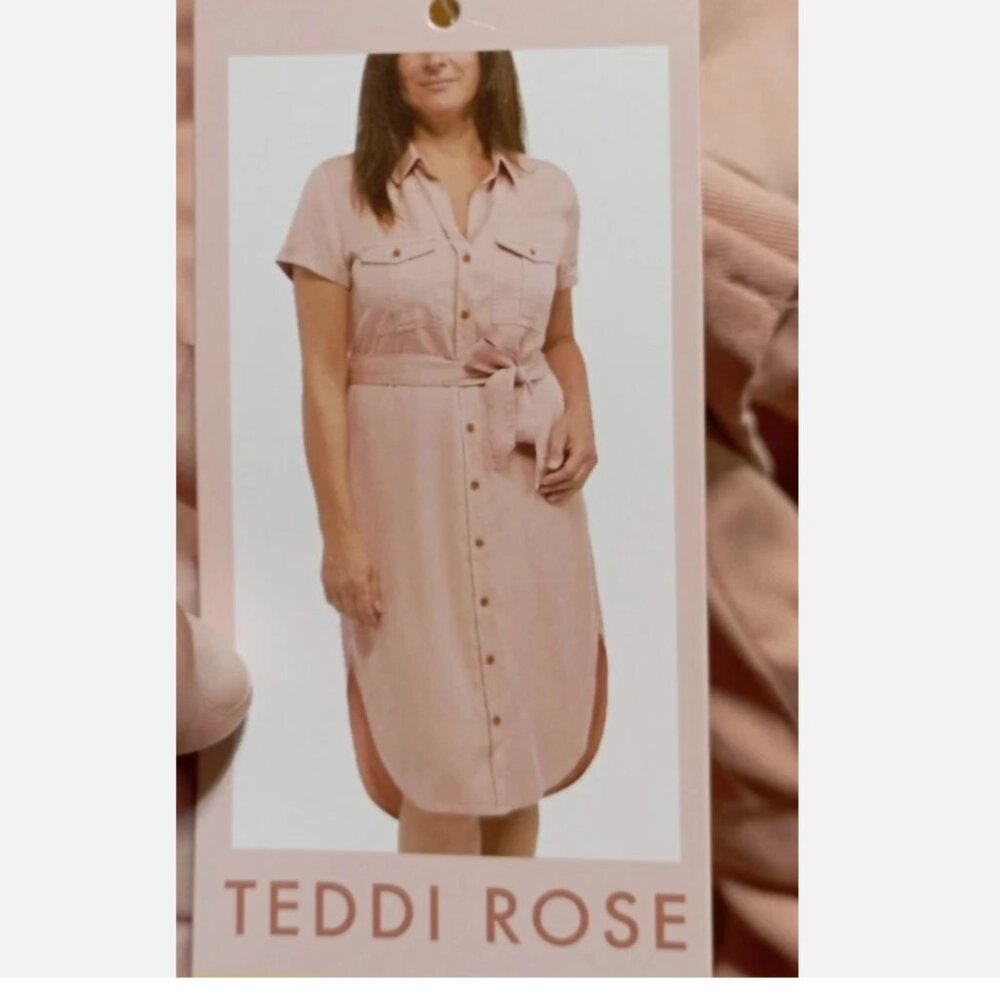 Teddi Rose Women's Tencel Shirt Dress Color Terra Cotta